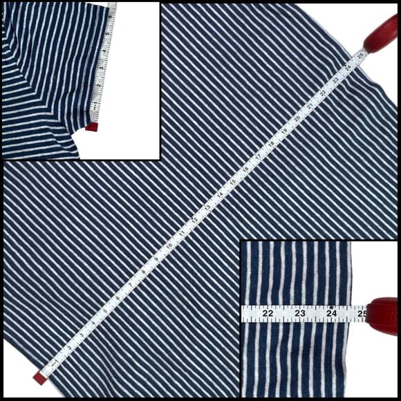 Gap Linen Blend Tee Shirt Lace Up Front Plus XXL Coastal Navy Blue White Stripes - Picture 11 of 12